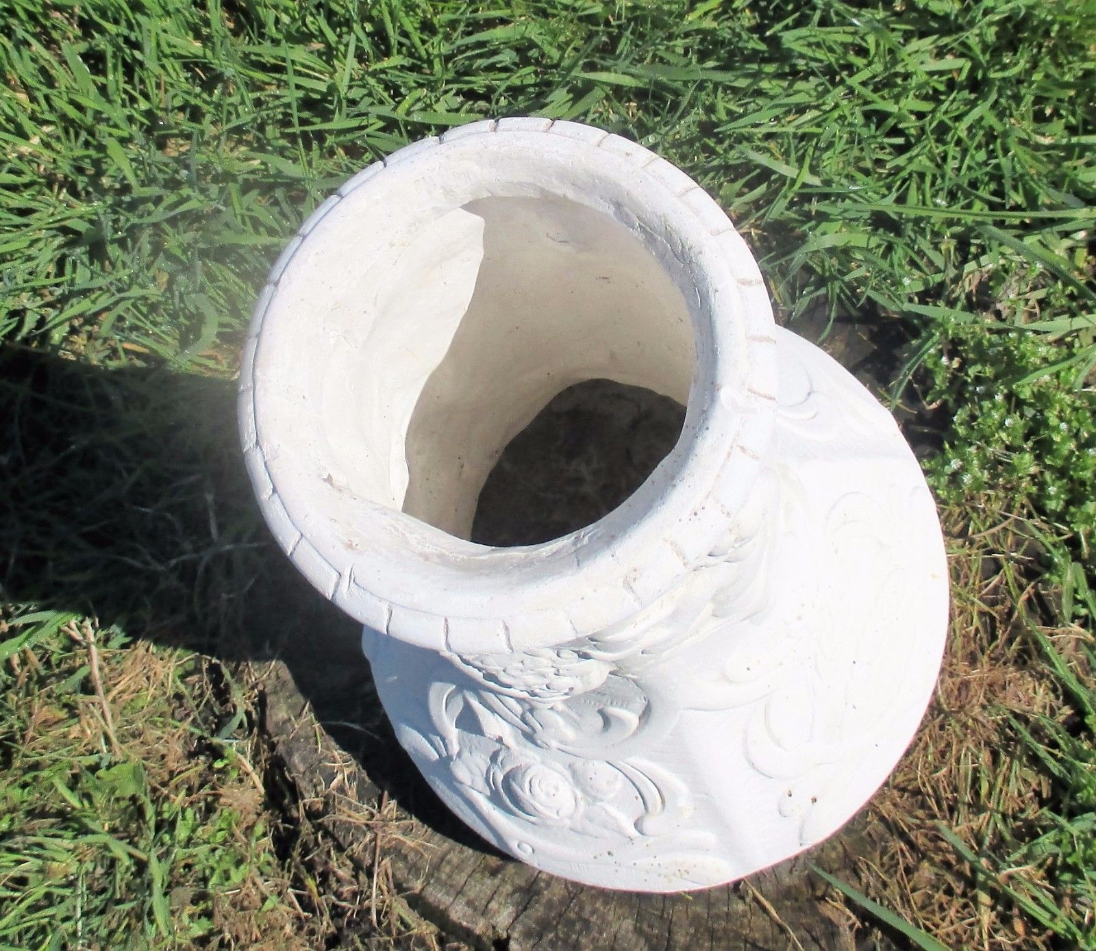 Plaster White Large Vase Hand Made Putti Four Seasons Very Rare Stunning photo buy