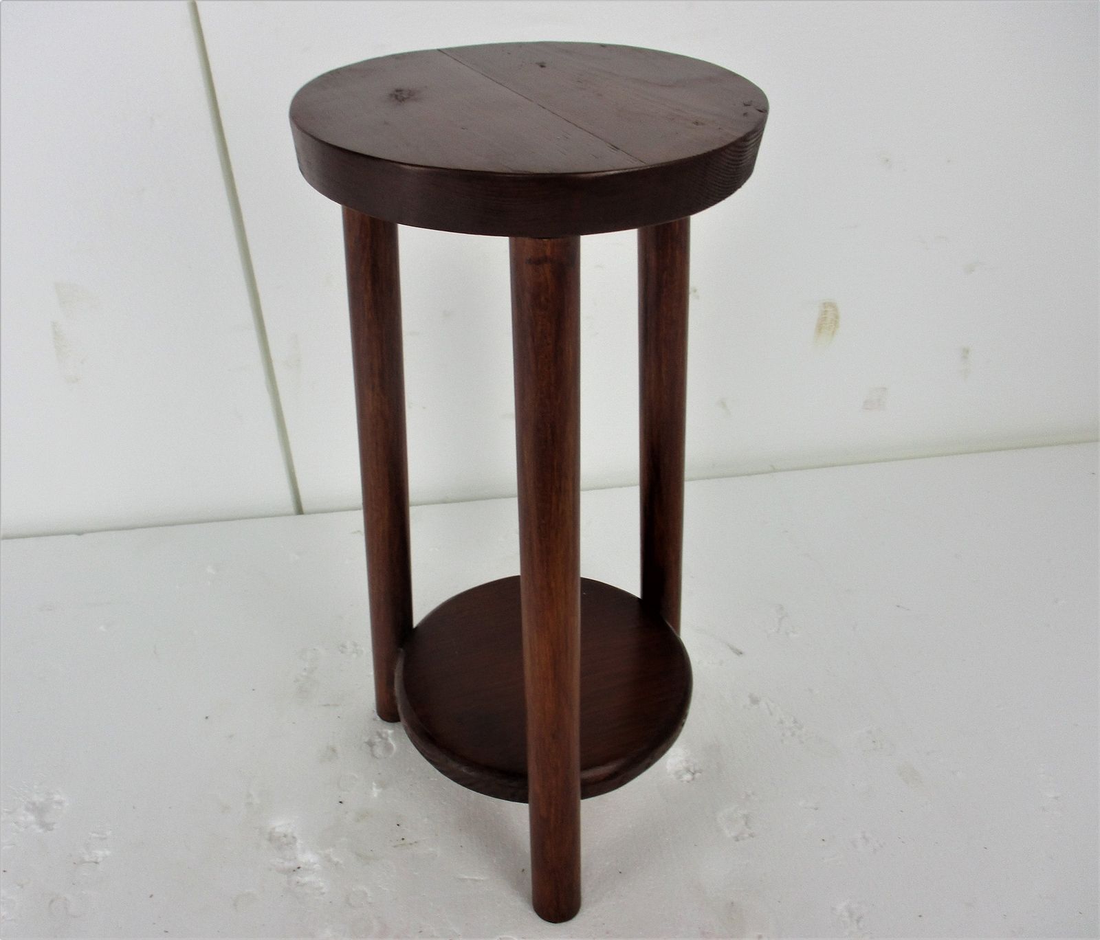 Wood Side Wine Table Pedestal Plant Stand 70s  Two Tier Painted Pine Wood photo furniture