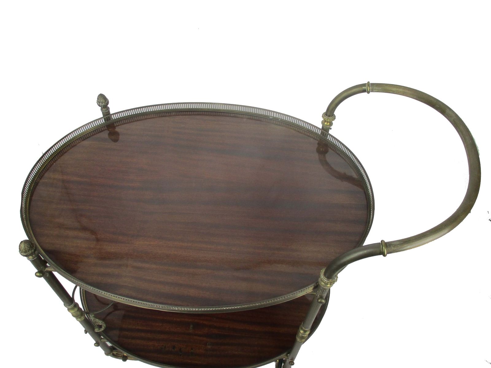 Bar Cart Trolley Cocktail Kitchen Island Serving Tray Hollywood Regency Pine App photo Furniture
