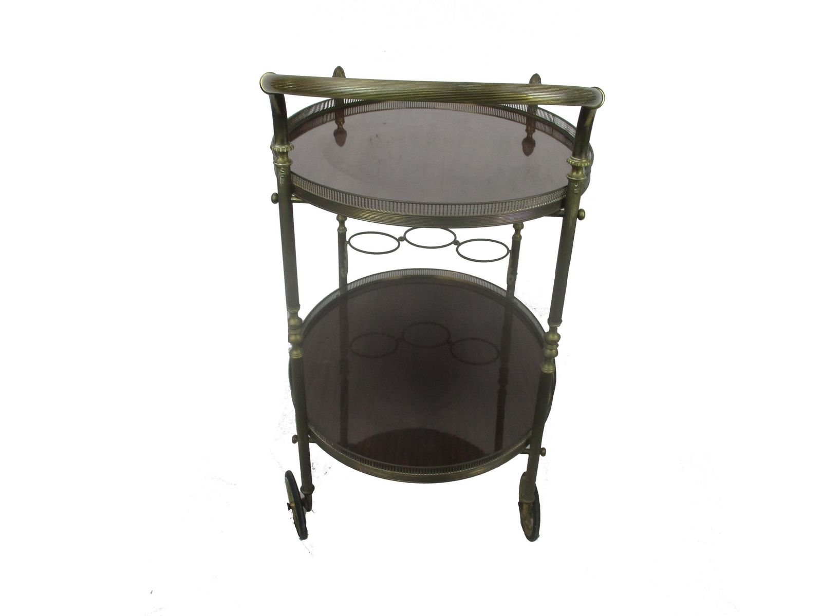 Bar Cart Trolley Cocktail Kitchen Island Serving Tray Hollywood Regency Pine App photo buy