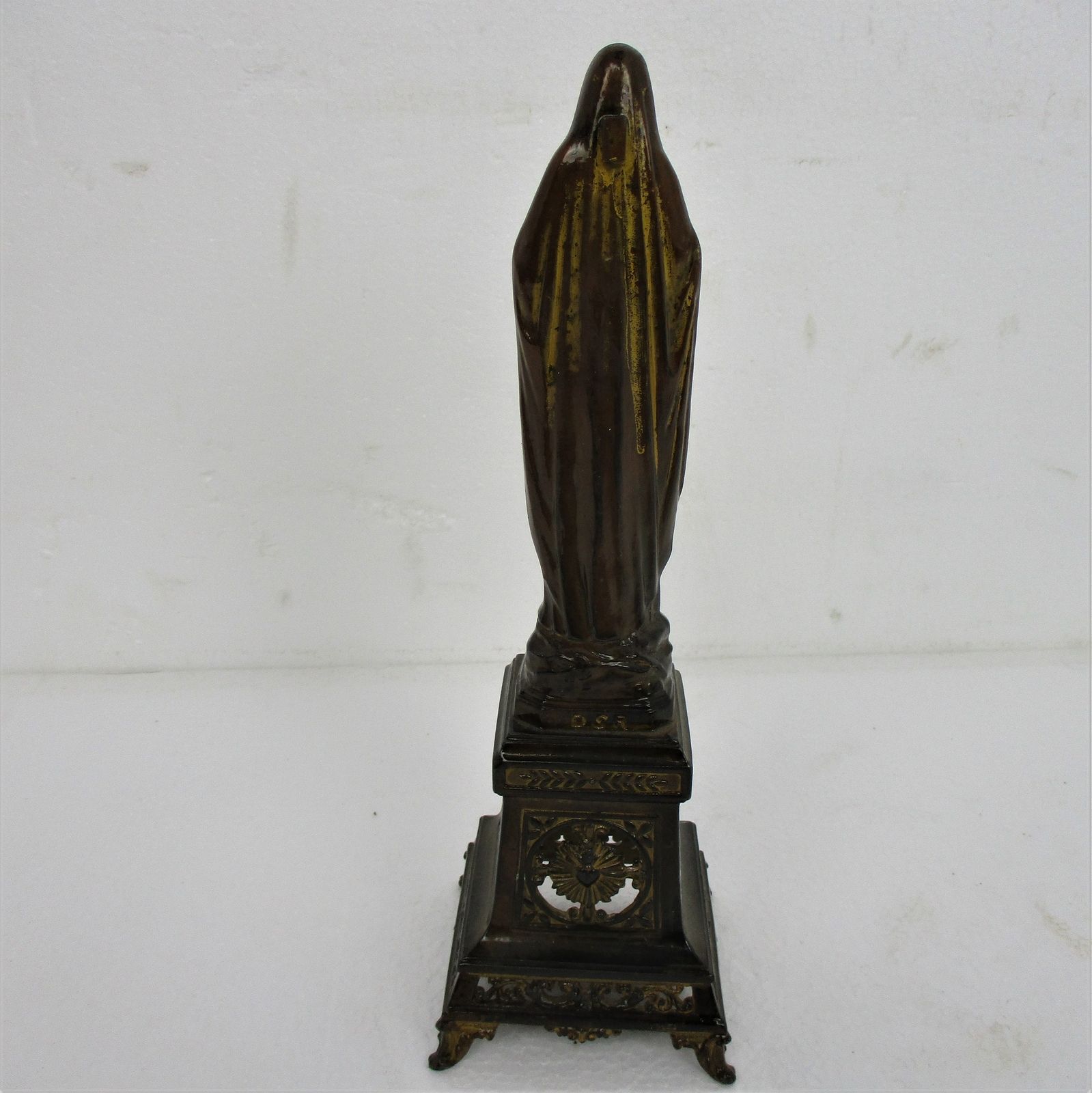 Statue Virgin Mary Our Lady Madonna Infant Jesus Christ Statue Rare Brass On Bas photo buy