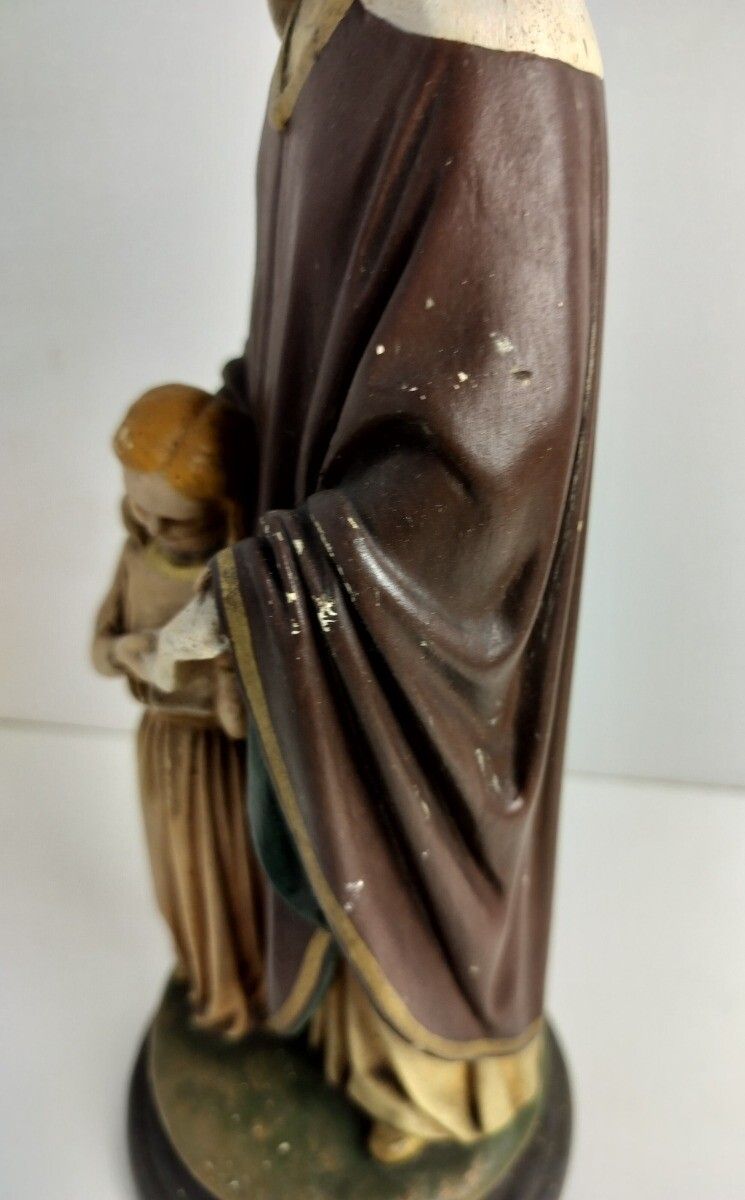 Antique Statue Saint Anna Virgin Mary As A Child Reading The Old Testament Colle photo vinterior