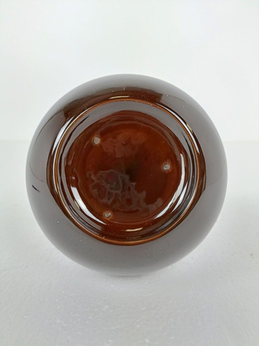 Pino Spagnolo Design Post Modern Vase  Sicart Italy Space Age Modernist Brown 70 photo vinterior