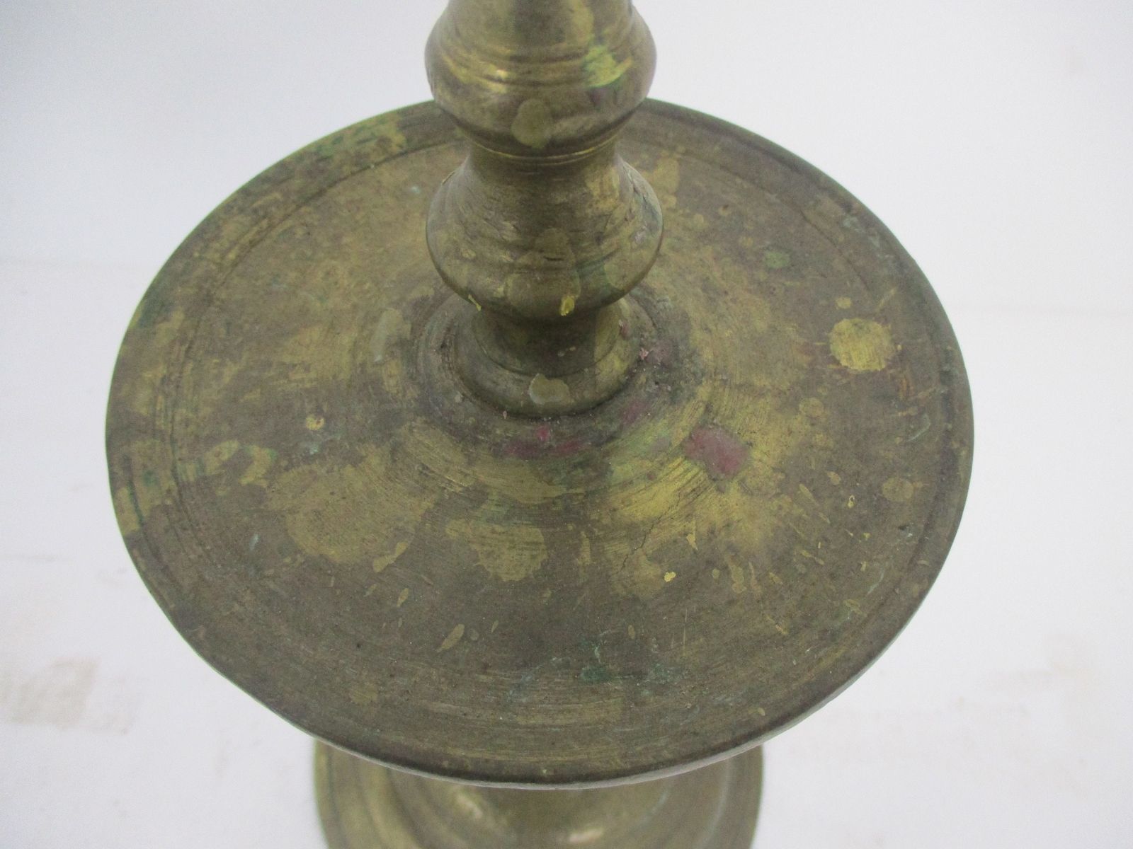 Large Antique Candle Holder Candlestick Church Chapel  Altar Monastery Brass 190 photo for sale