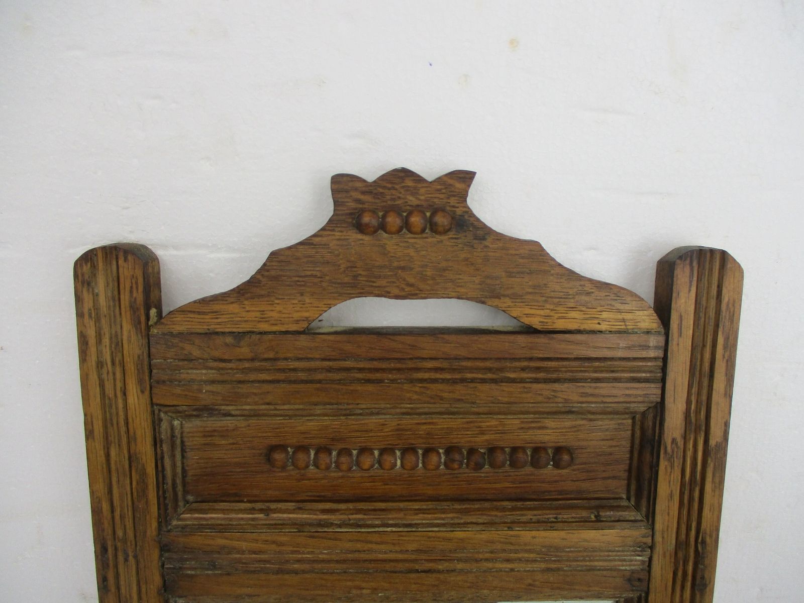 Vintage Hand Carved Wood Kitchen Apothecary Wall Cabinet Beveled Glass Mirror Co photo Furniture