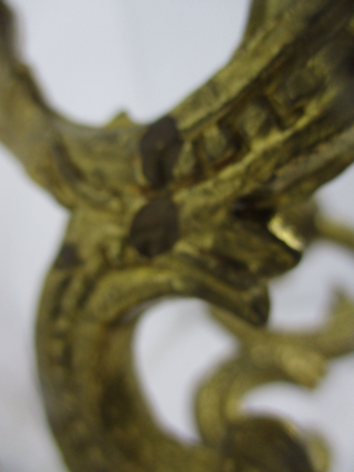 photo furniture Gorgeous Brass Ornate Embossed Candle Holder Stick Candelabra 5 Arm Flowers Love