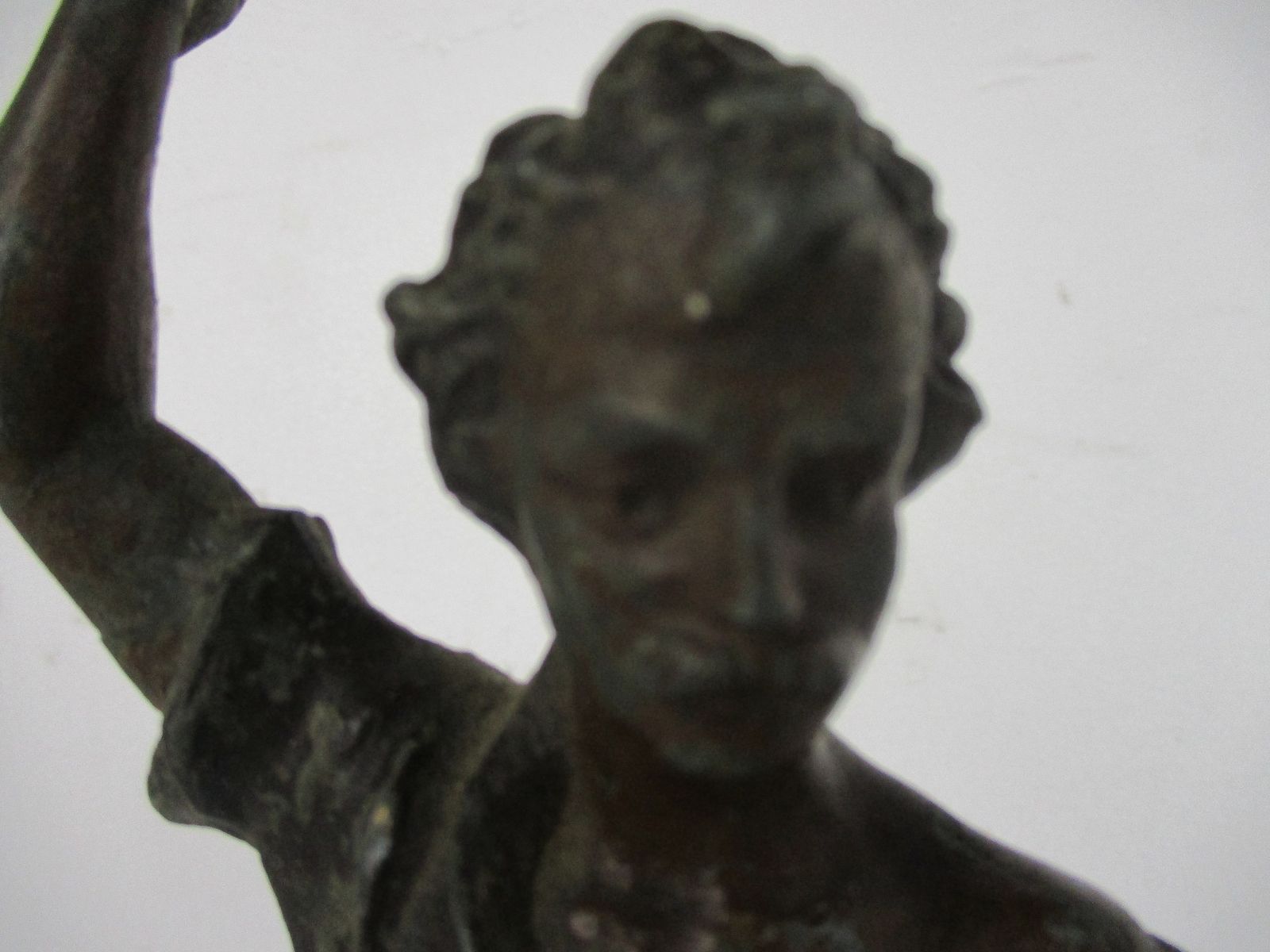 Sculpture Statue Spelter On Wooden Base Working Man Smith Art Deco Figurine 17.7 photo furniture