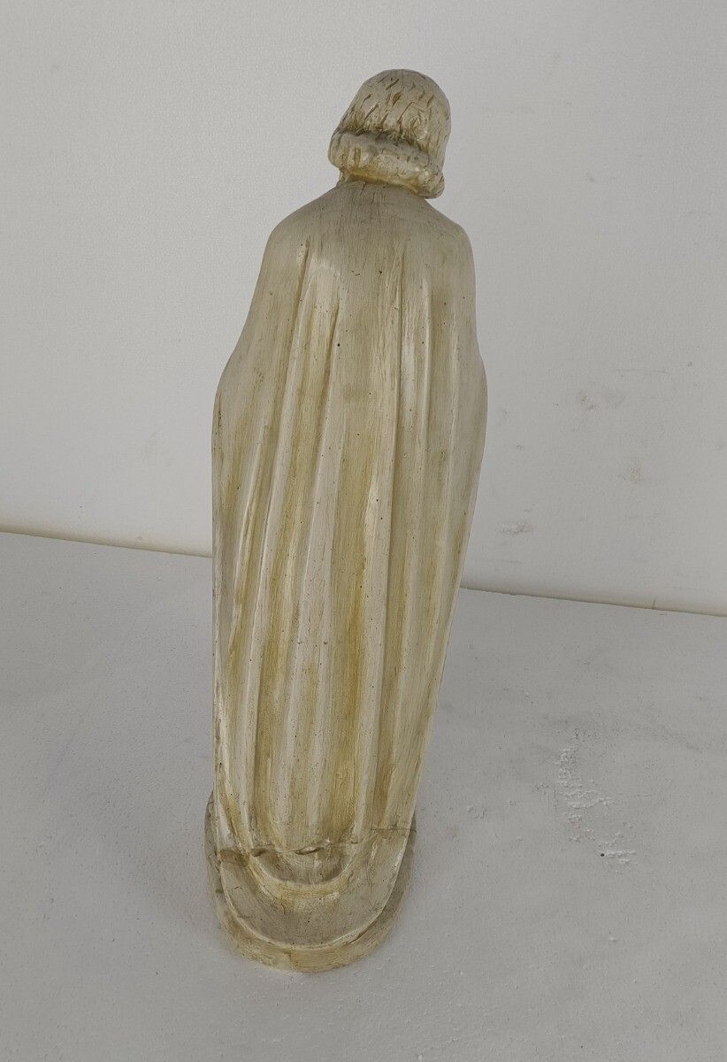 Art Statue Saint Praying Plaster Large Church Vintage Kneeling Xl photo