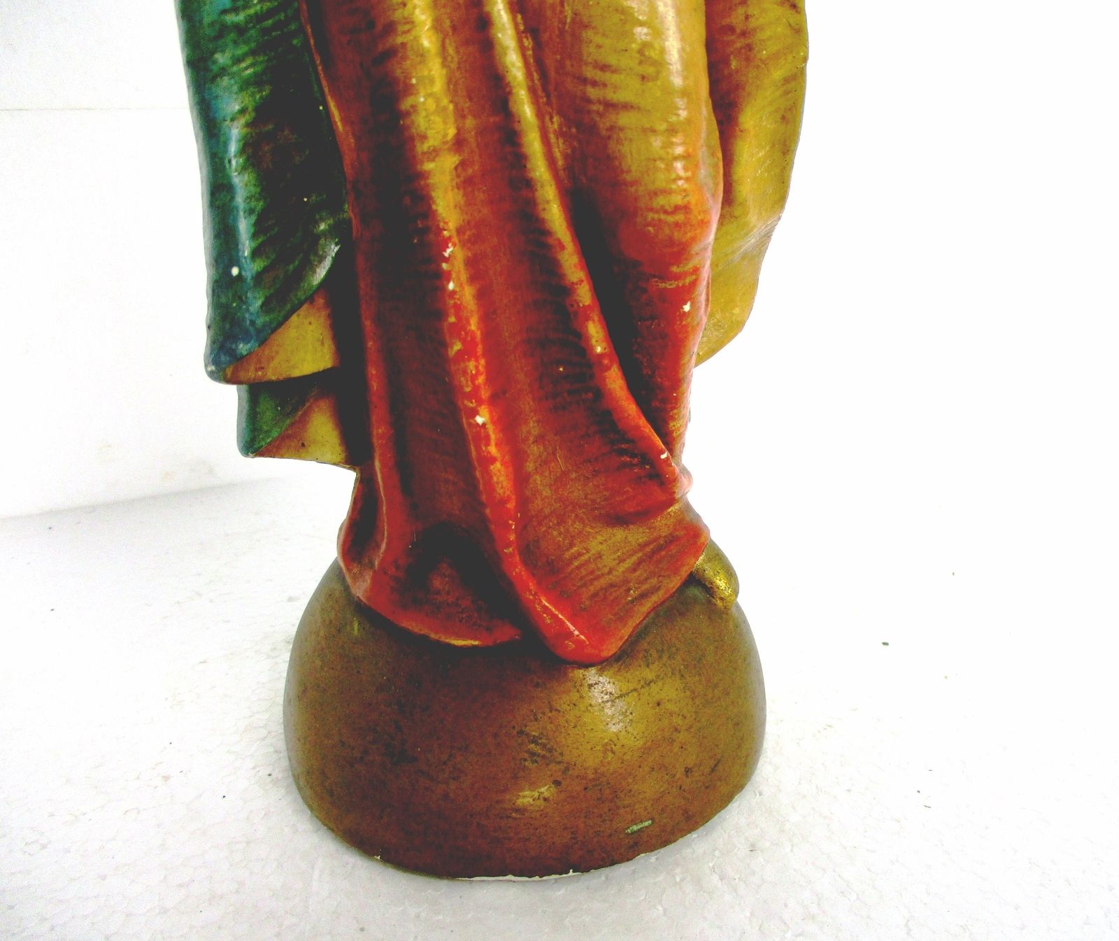 Vintage Our Lady Madonna Virgin Mary Infant Child Plaster Polychrome Beautiful 1 photo Art