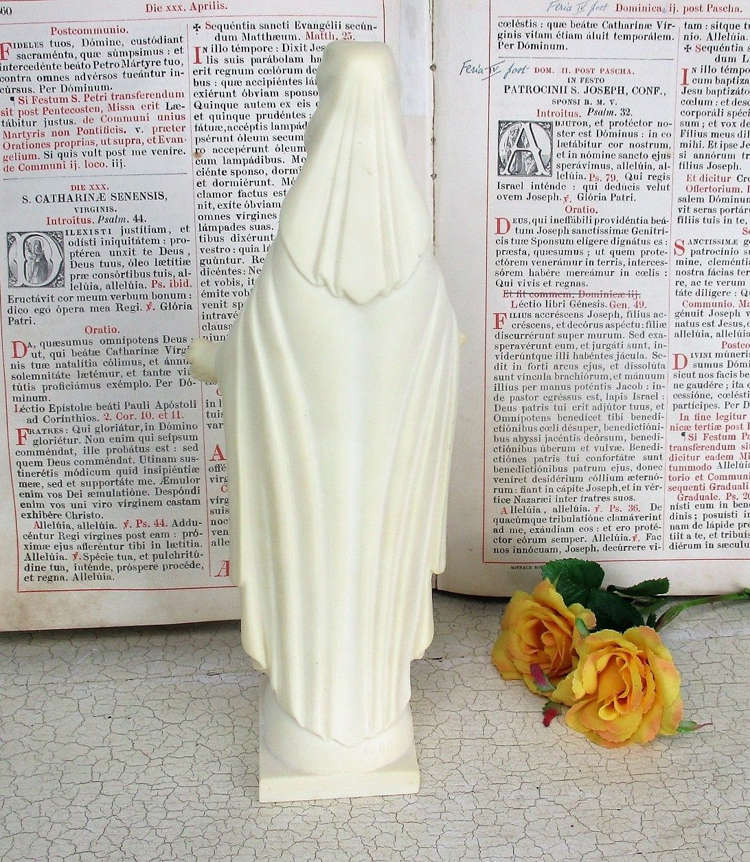 Statue Virgin Mary Our Lady Madonna Delle Rose Resin Faro  Htf Collector photo 129.0