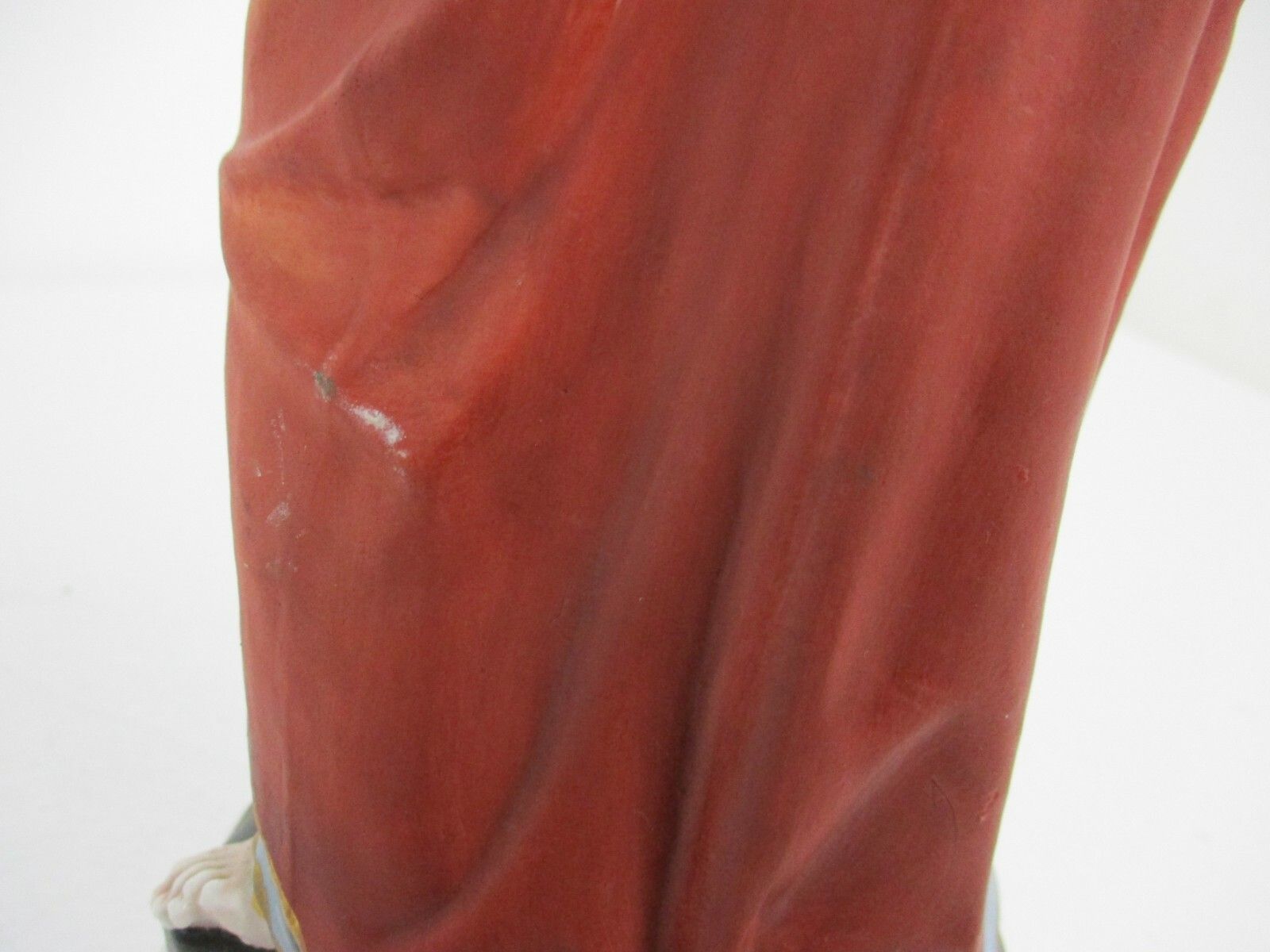 Antique Statue Saint Joseph Protector Of Homes  Bisque  Porcelain  Polychrome photo vinterior