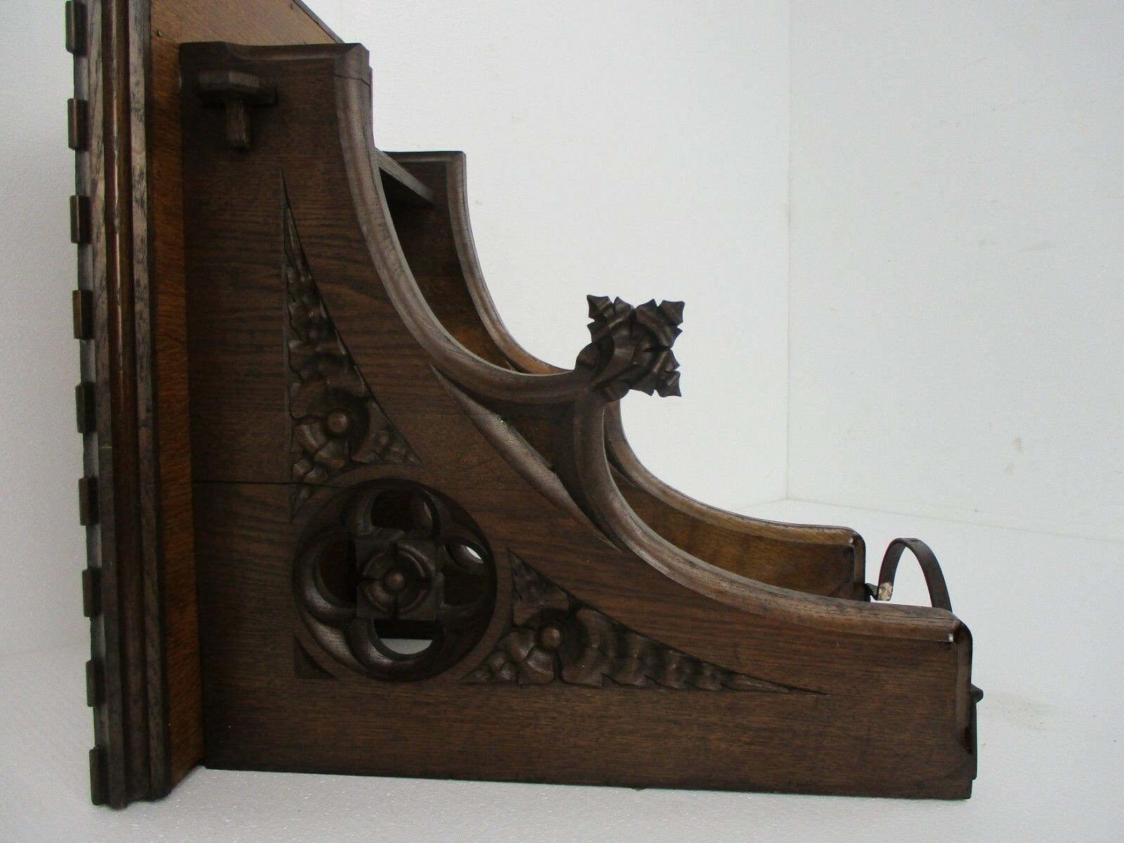 Antique Gothic  Hand Carved French Oak Wall Hall Console Table 19th Century Wow photo 853.0