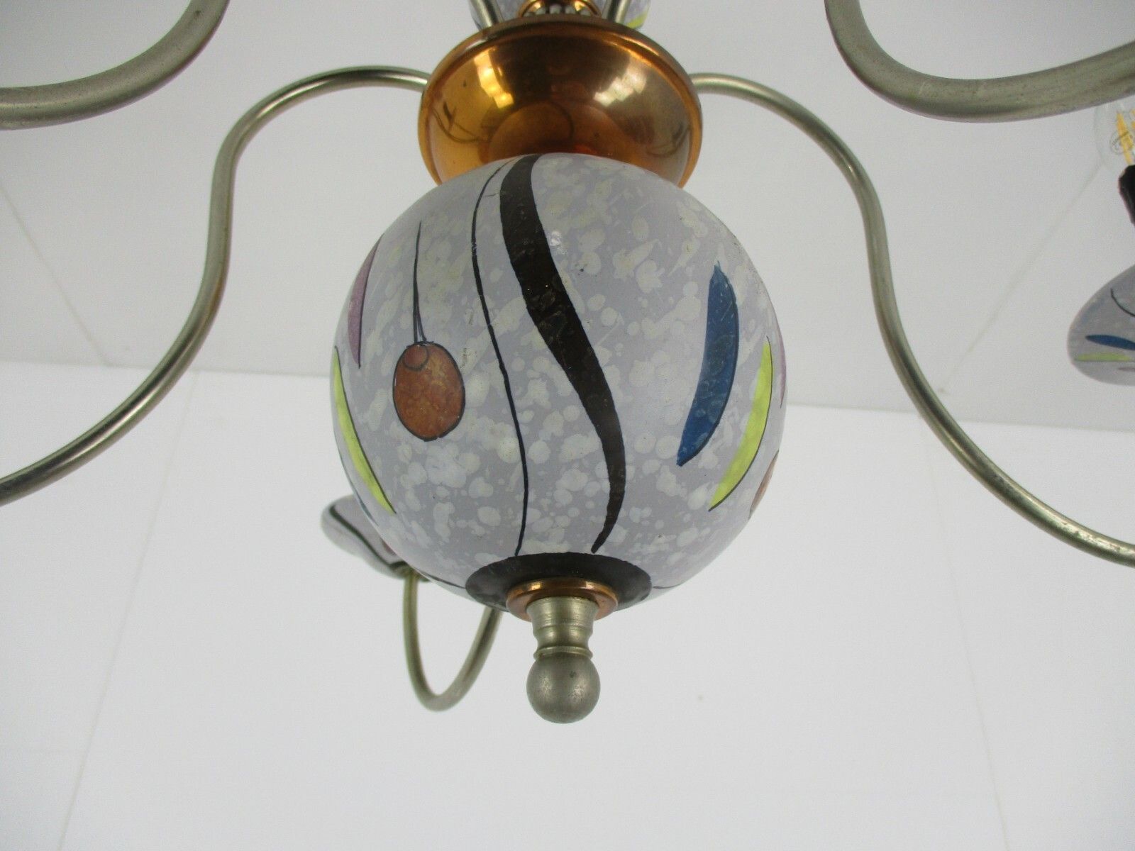 Porcelain Ceramic  Brass Chandelier  West Germany Style 5 Arms Lights Wonderful photo furniture