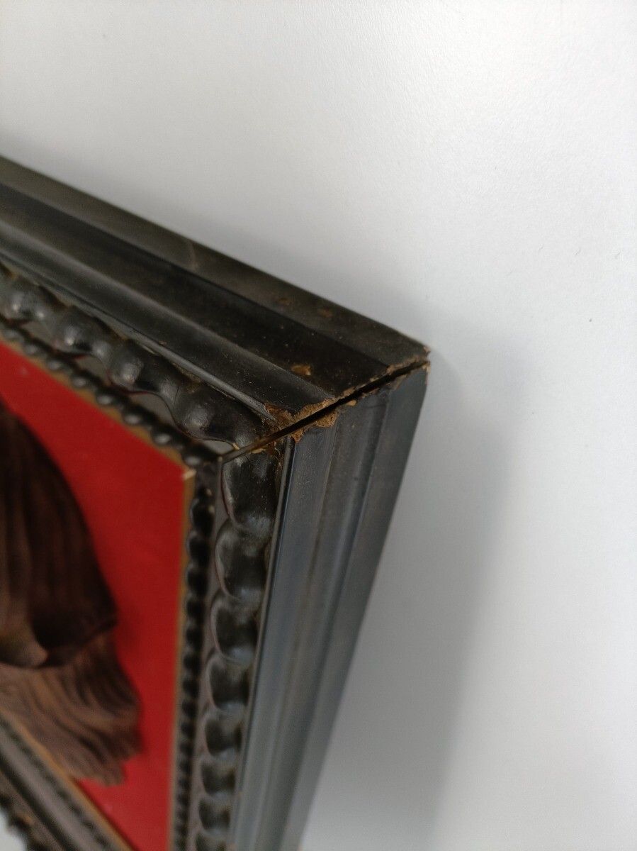 photo furniture Frame Wall Hanging Carved Wooden Jesus Head Of Thorns Framed Vintage Christianit