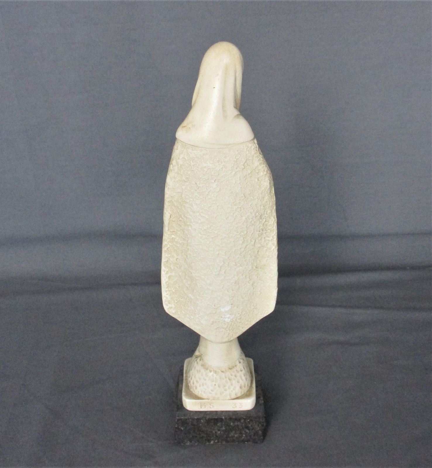 Virgin Mary Madonna Holy Mother Infant Child Plaster Statue On Granite Base 10.0 photo Art
