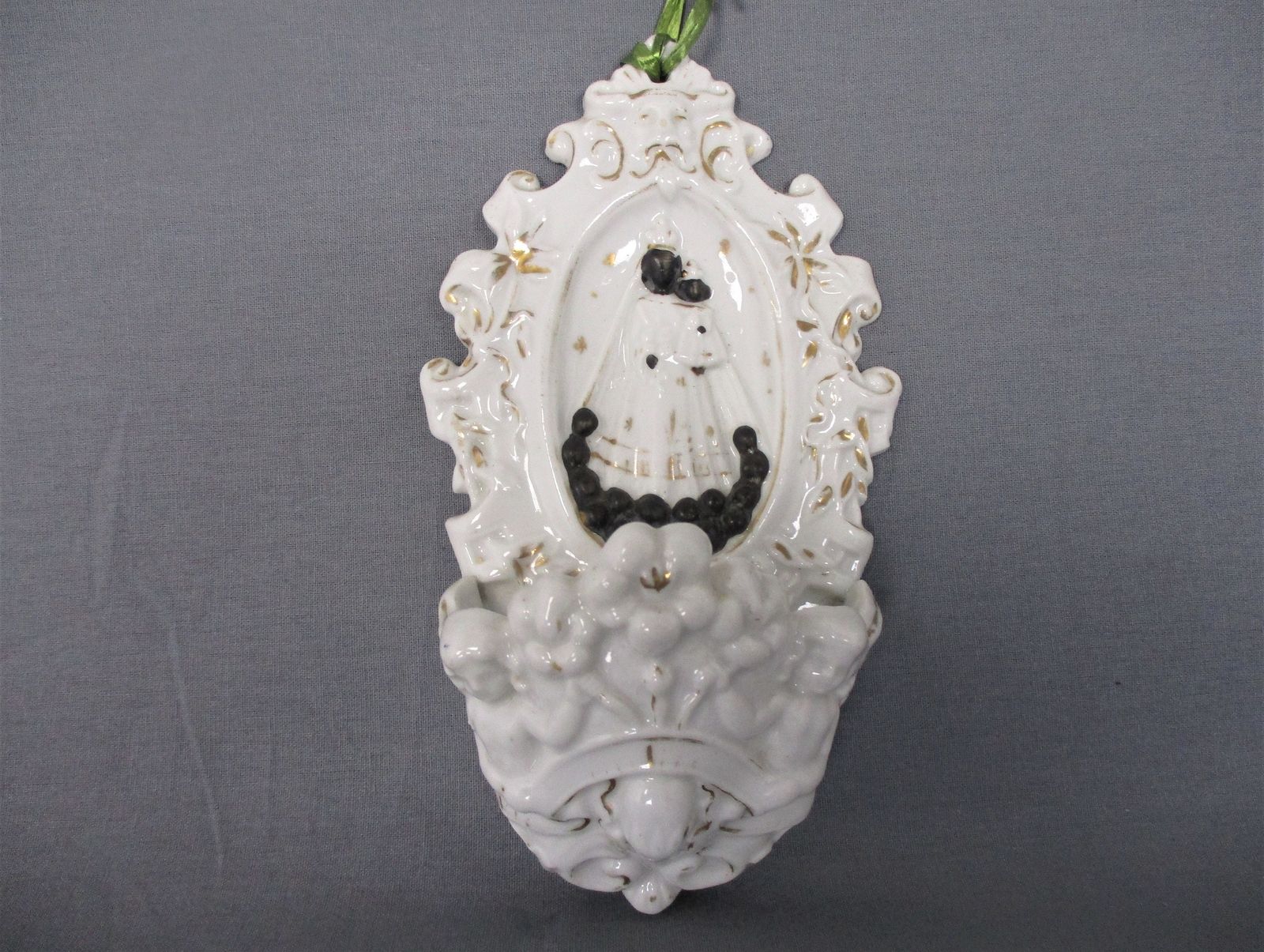 Holy Water Font Vessel Black Madonna Of Halle Extremely Htf Collector Hanging Bi