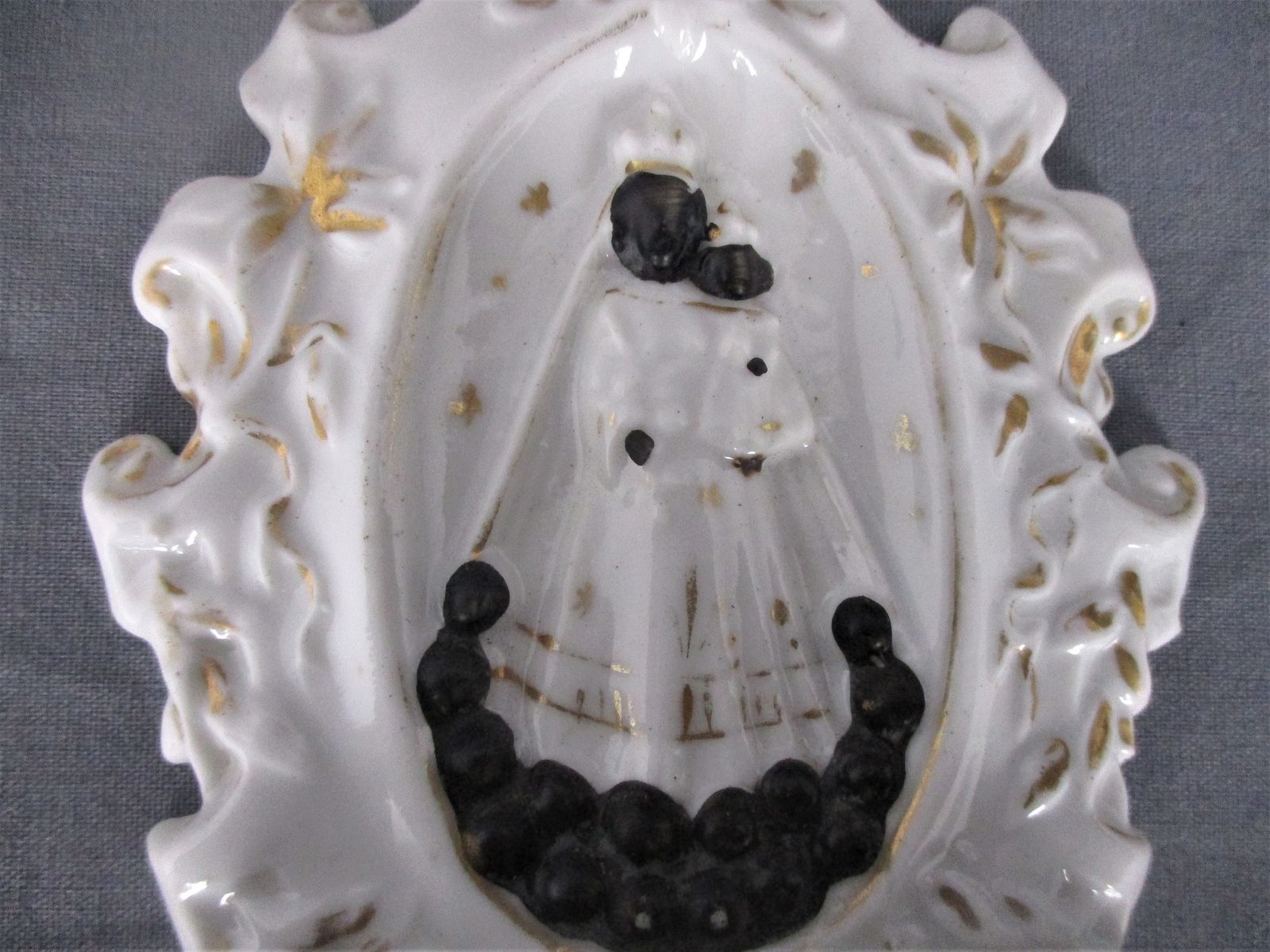 Holy Water Font Vessel Black Madonna Of Halle Extremely Htf Collector Hanging Bi photo furniture