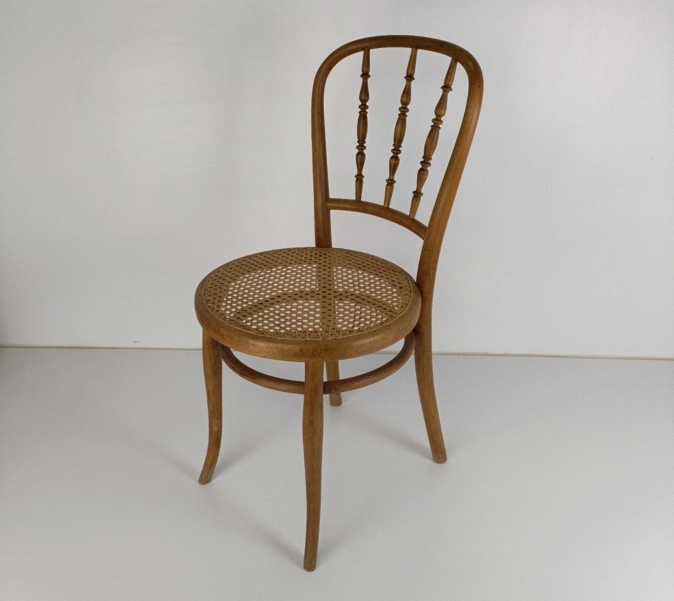 Wooden Vintage Thonet Chair Marked Bistro Ice Cream Parlor Rush Cane Seating Aus photo furniture