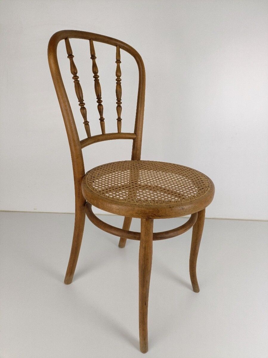 Wooden Vintage Thonet Chair Marked Bistro Ice Cream Parlor Rush Cane Seating Aus photo buy