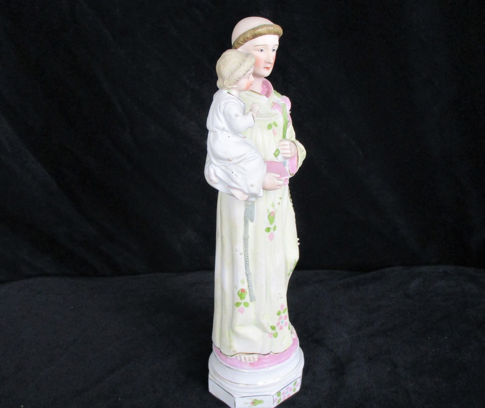 Antique Saint Anthony Padua Infant Child Statue Figurine Finder Lost Articles Po photo Art