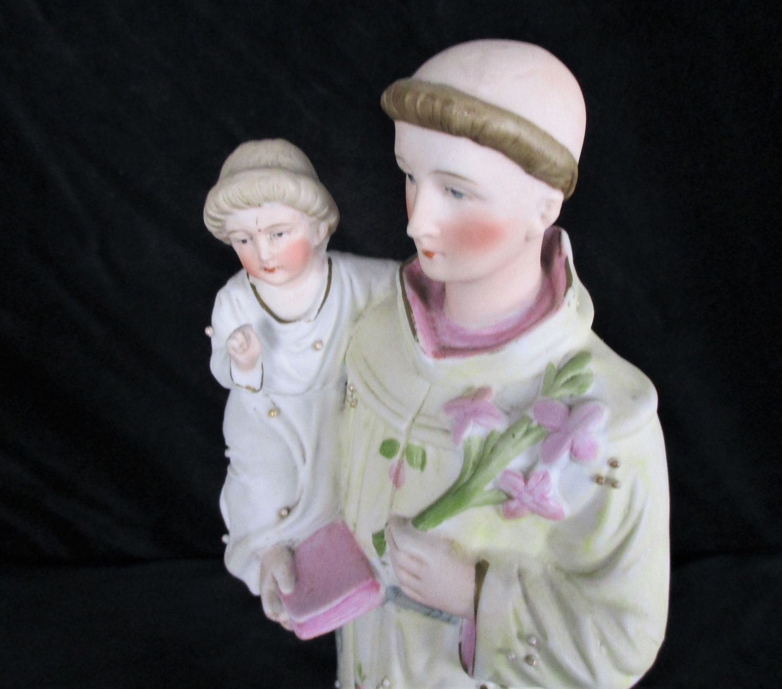 Antique Saint Anthony Padua Infant Child Statue Figurine Finder Lost Articles Po photo vinterior