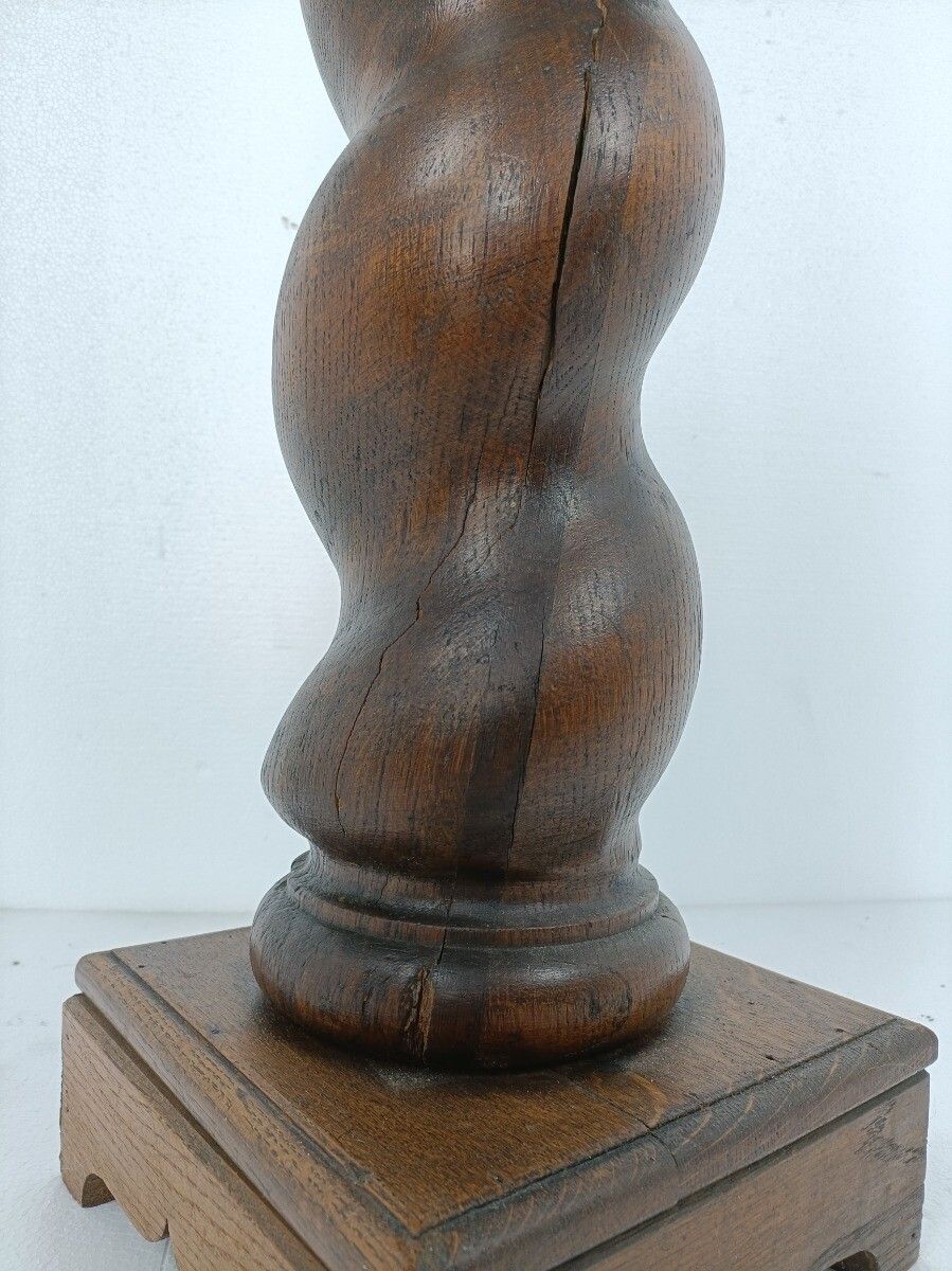 Exquisite Barley Twist  Wooden Pillar Pedestal Display Side Occasional  Table Bo photo vintage