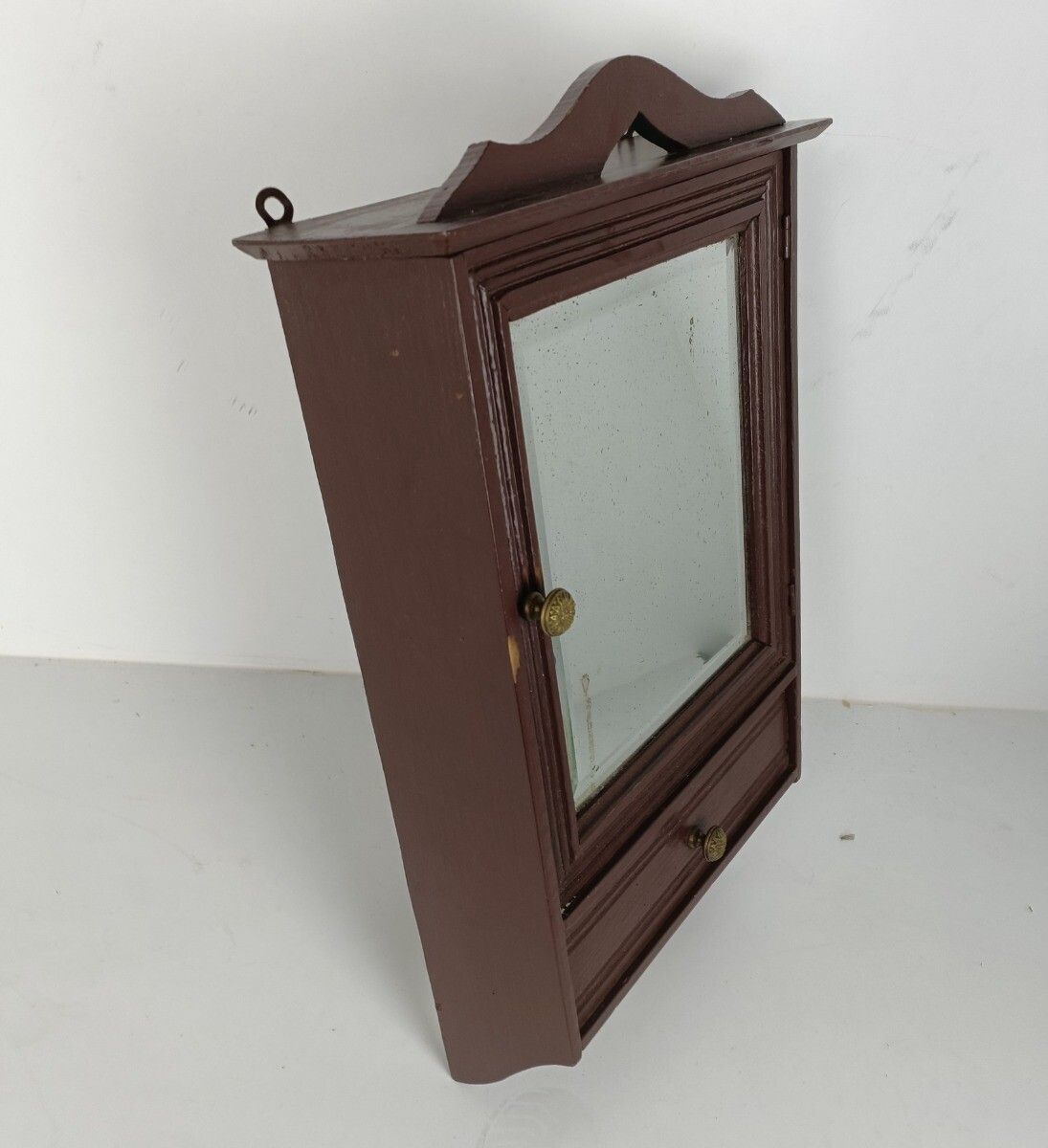Antique Cabinet Medicine Apothecary Kitchen Bathroom Hanging Towel Hooks Beveled photo buy