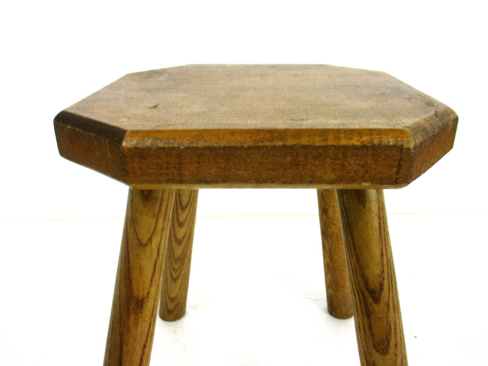 Antique  Hand Carved Wood  Milking Stool Pedestal Table Pedestal Barn Style Funk photo Furniture