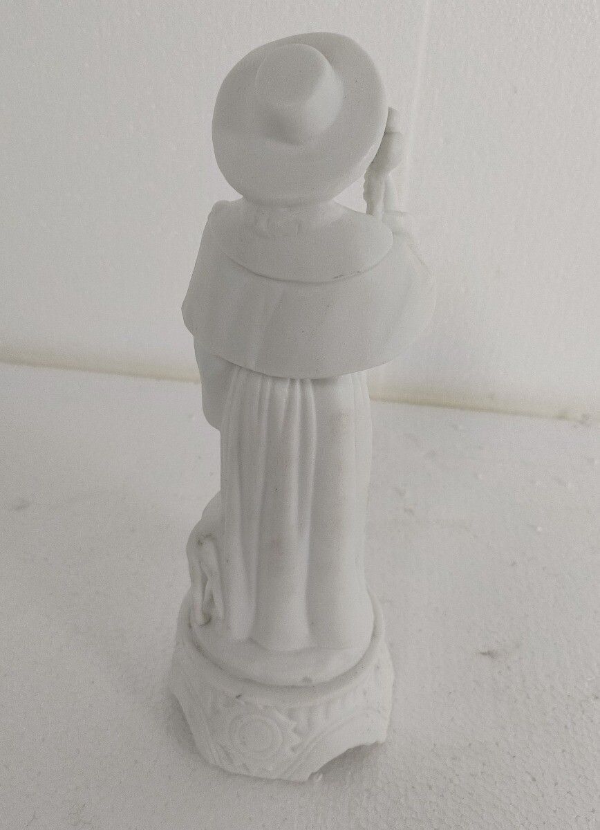 Statue Saint Roch Rocchus Rocco Bisque Porcelain Patron Of Dogs Bachelors Htf  C photo vintage