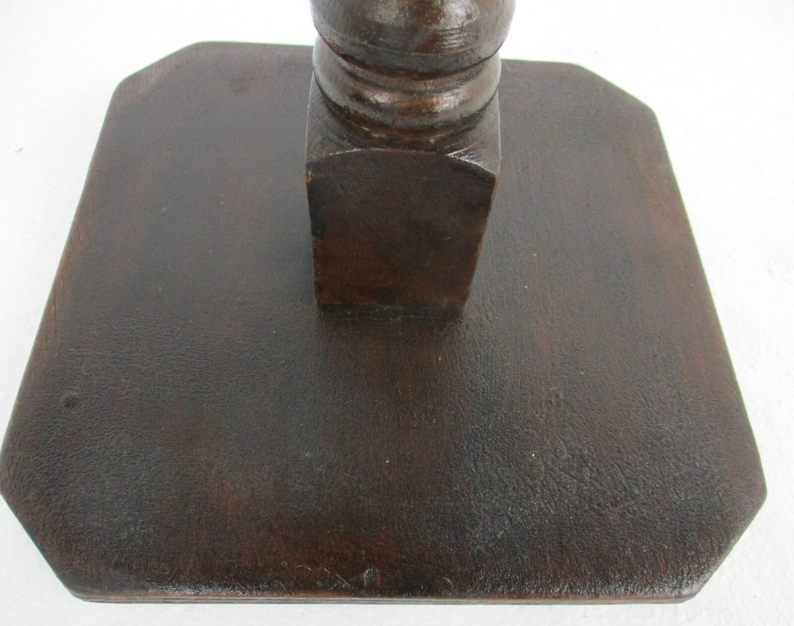Hand Carved Wooden Pedestal Display Side Table Plant Stand Barn Country Style photo vinterior