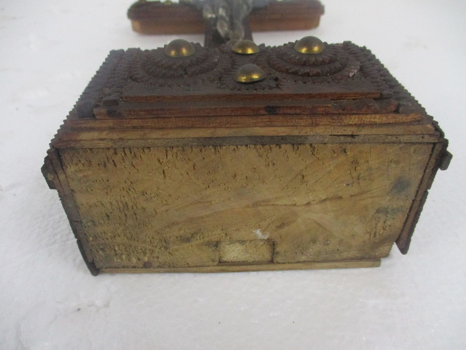 photo furniture Tramp Trench Tramp Folk Art Standing Hand Carved Wooden Crucifix Angels Lovely
