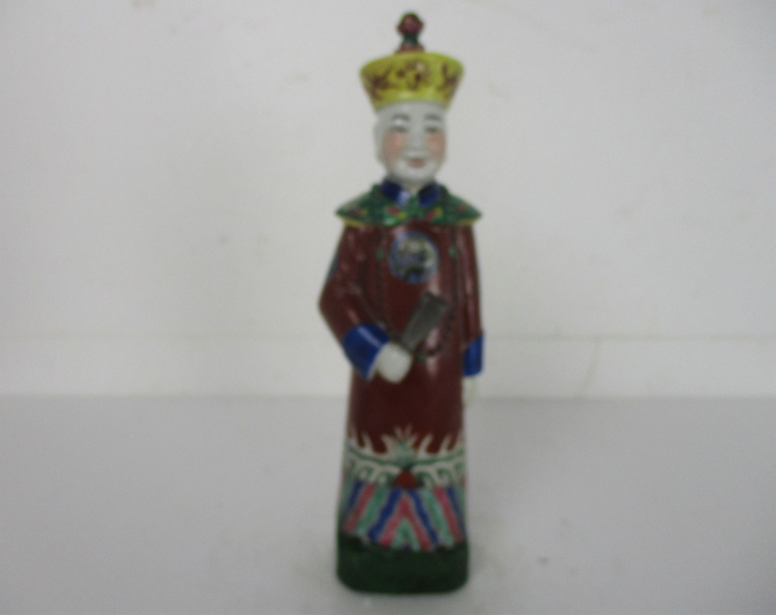 Chinese Statue Figurine Laughing Emperor Qing Dynasty Polychrome Lovely 14.96&Qu photo furniture
