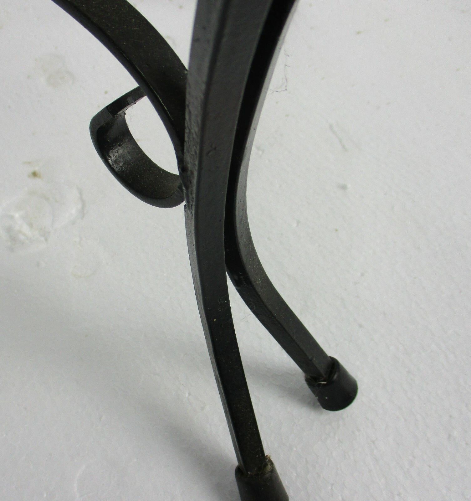 photo for sale Vintage Side Table Plant Stand Ceramic Tiles  Wrought Iron Legs Farmlife Scenes