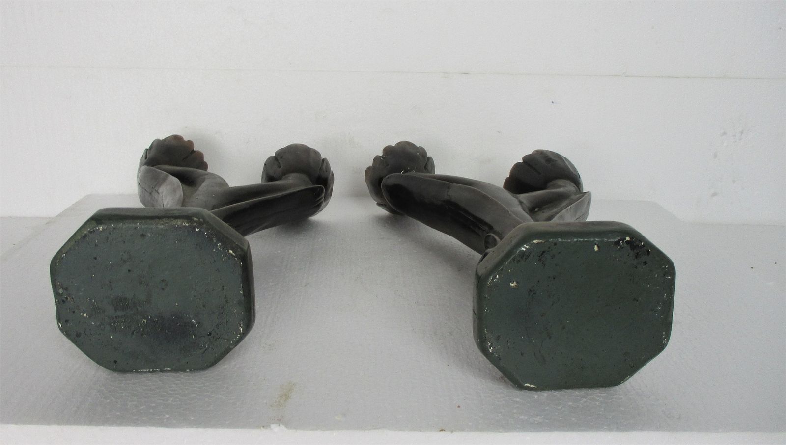 Couple Pair Double Candle Holders Candle Sticks Candelabra Plaster Art Deco Arno photo vintage
