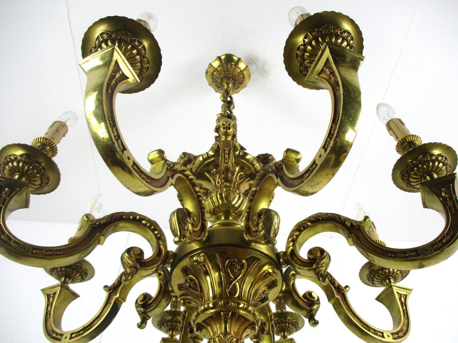 photo furniture French Mazarin Gilded Bronze Chandelier Impressive Castle 8 Lights Angels Putti