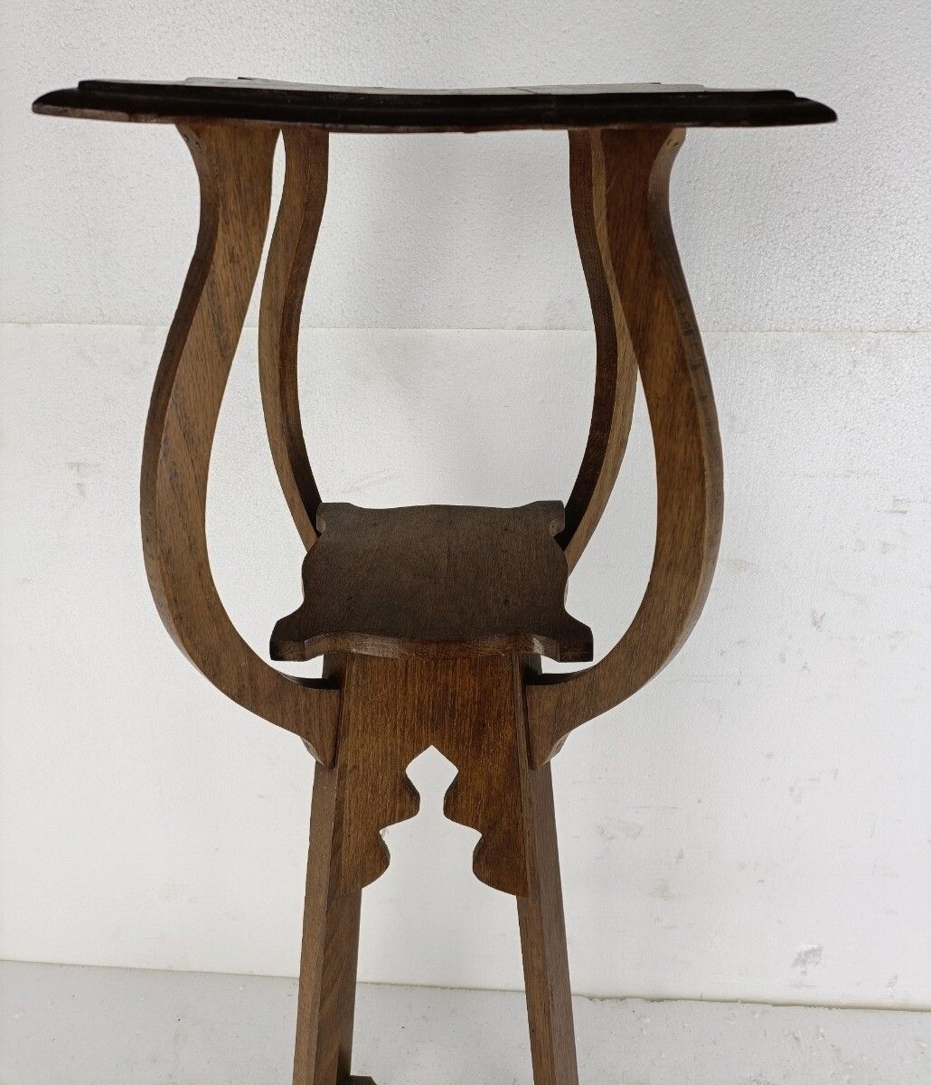 Art Nouveau Pedestal Plant Stand Side Table Three Tier Japandi Antique Barn Coun photo vinterior