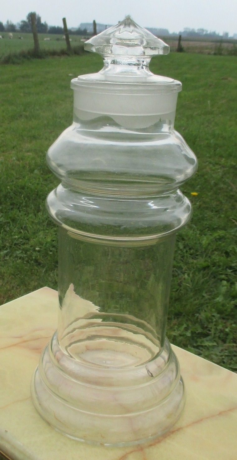 Xl Vintage Hand Blown Glass Counter Display Apothecary Jar Venz Very Rare photo furniture