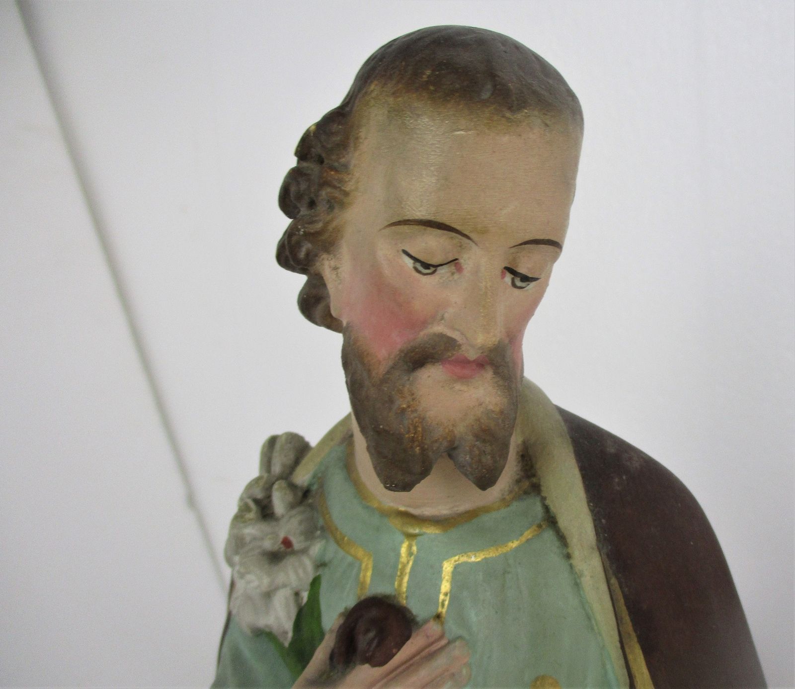 Statue Saint Joseph Protector Of Homes Infant Jesus Statue Chapel Art Deco 18.11 photo for sale