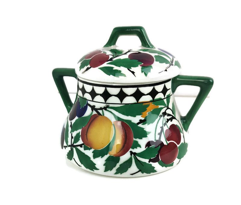 Art Nouveau Villeroy Boch Wallerfangen Saar Basin China  Pot  Plum Decor Htf Gor