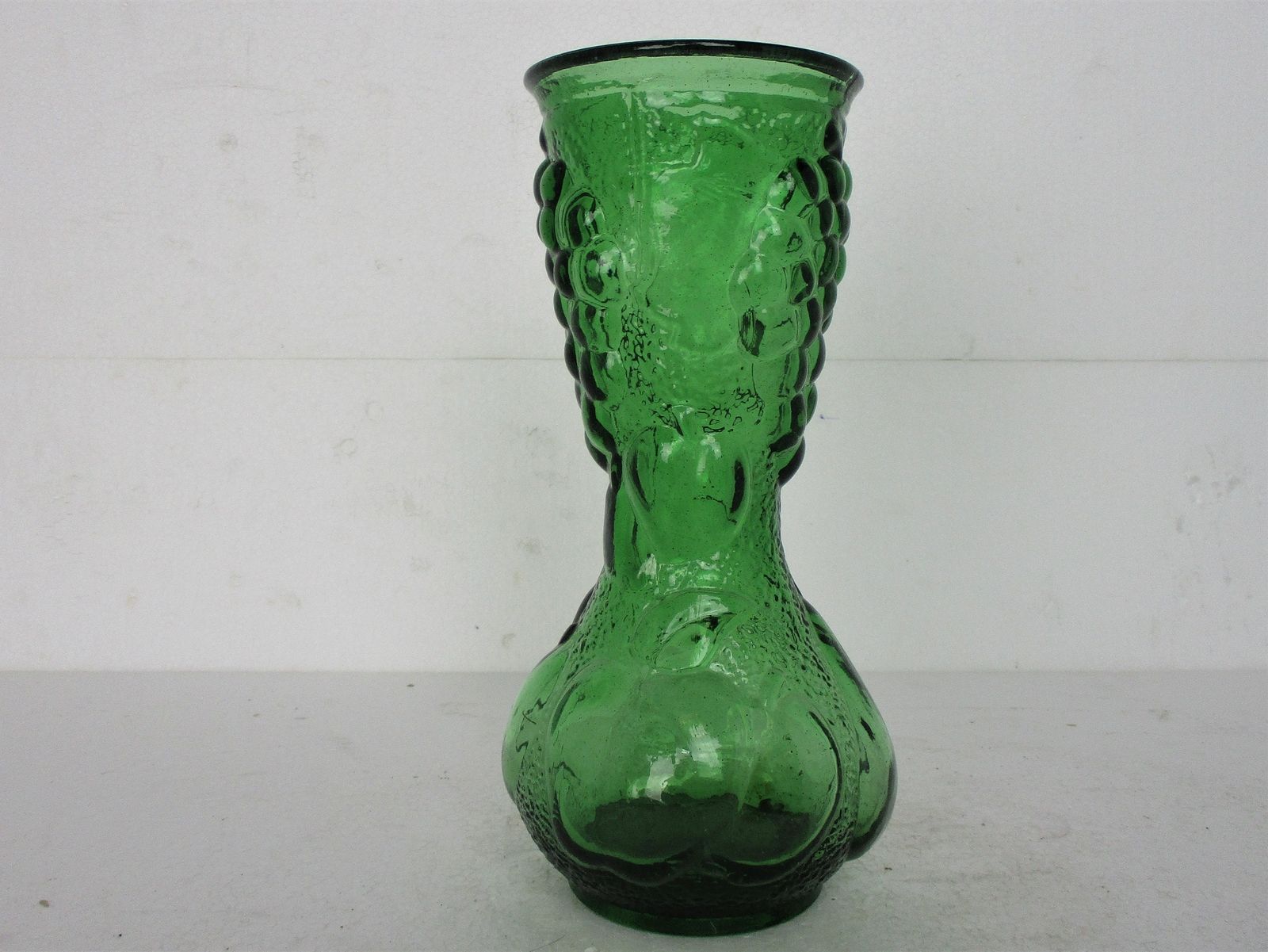 Vintage Art Bubbled Glass Green Empoli Bottle Italian Decorative Retro Vase 10.0 photo Home Decor