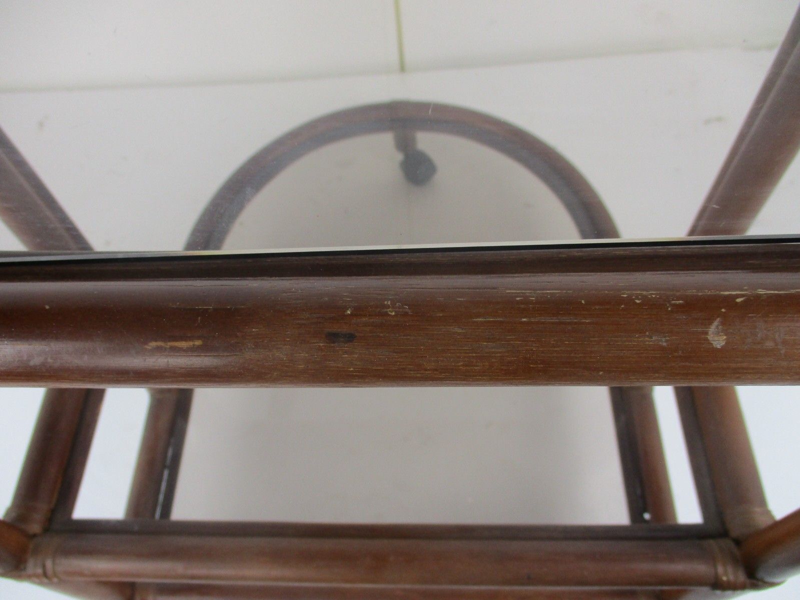 Bamboo Rattan Bar Cocktail Tea Garden Cart Kitchen Trolley Smoked Glass photo buy