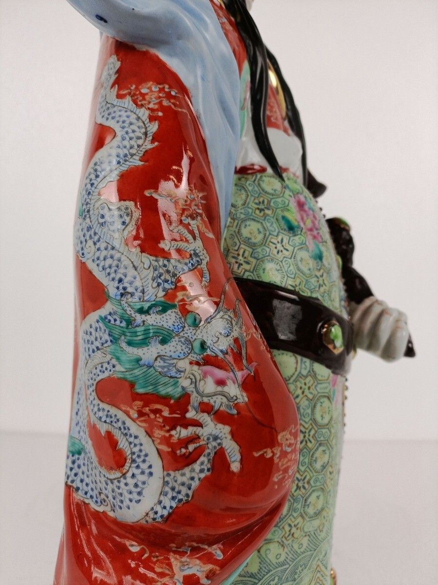 Porcelain Statue Chinese Lu Xing Good Fortune  Lucky Symbol Fu Lu Shou San Xing photo vintage