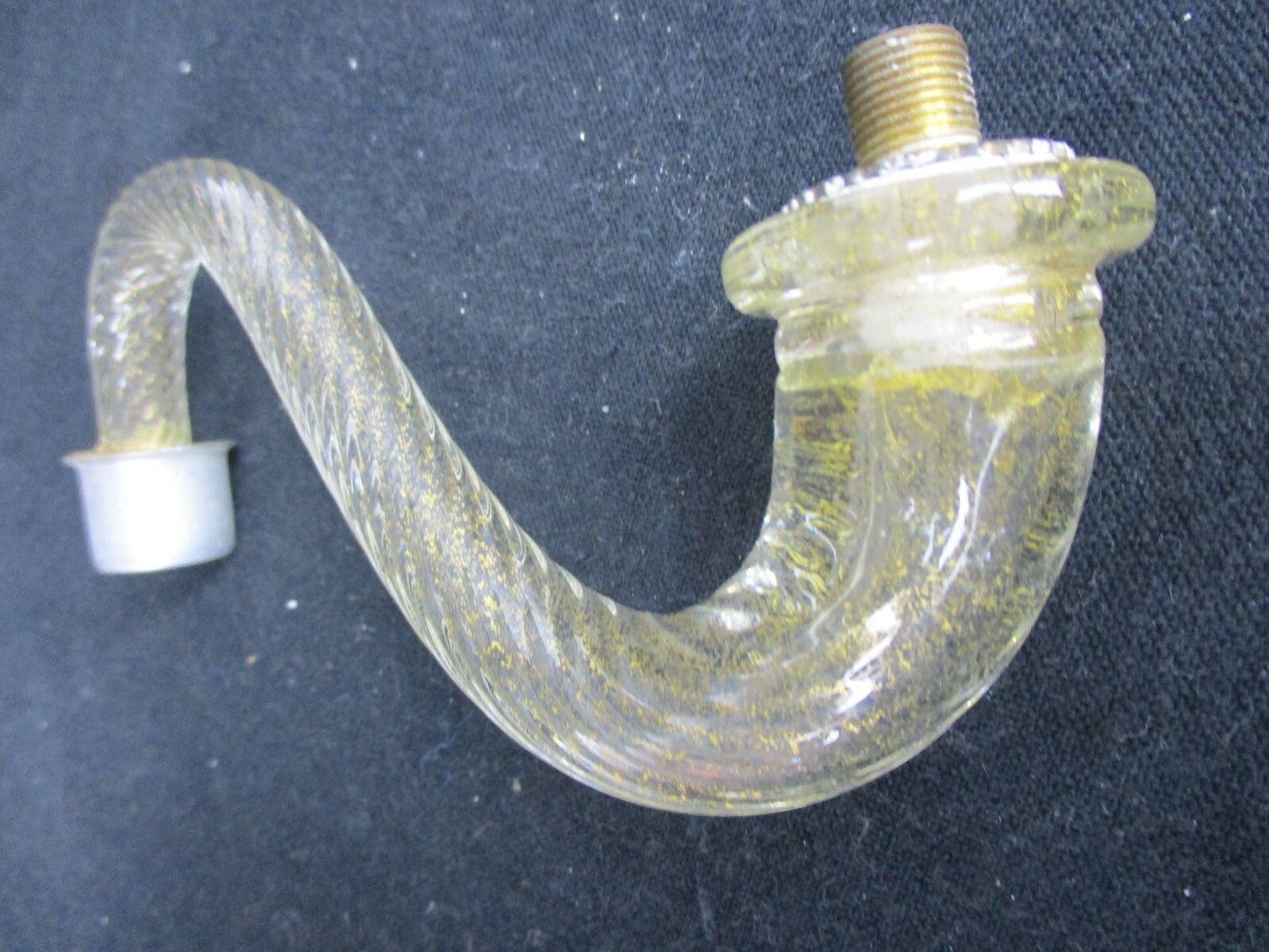 Venetian Murano Part Chandelier Clear Gold Arm Hand Blown Art Glass Reclaimed
