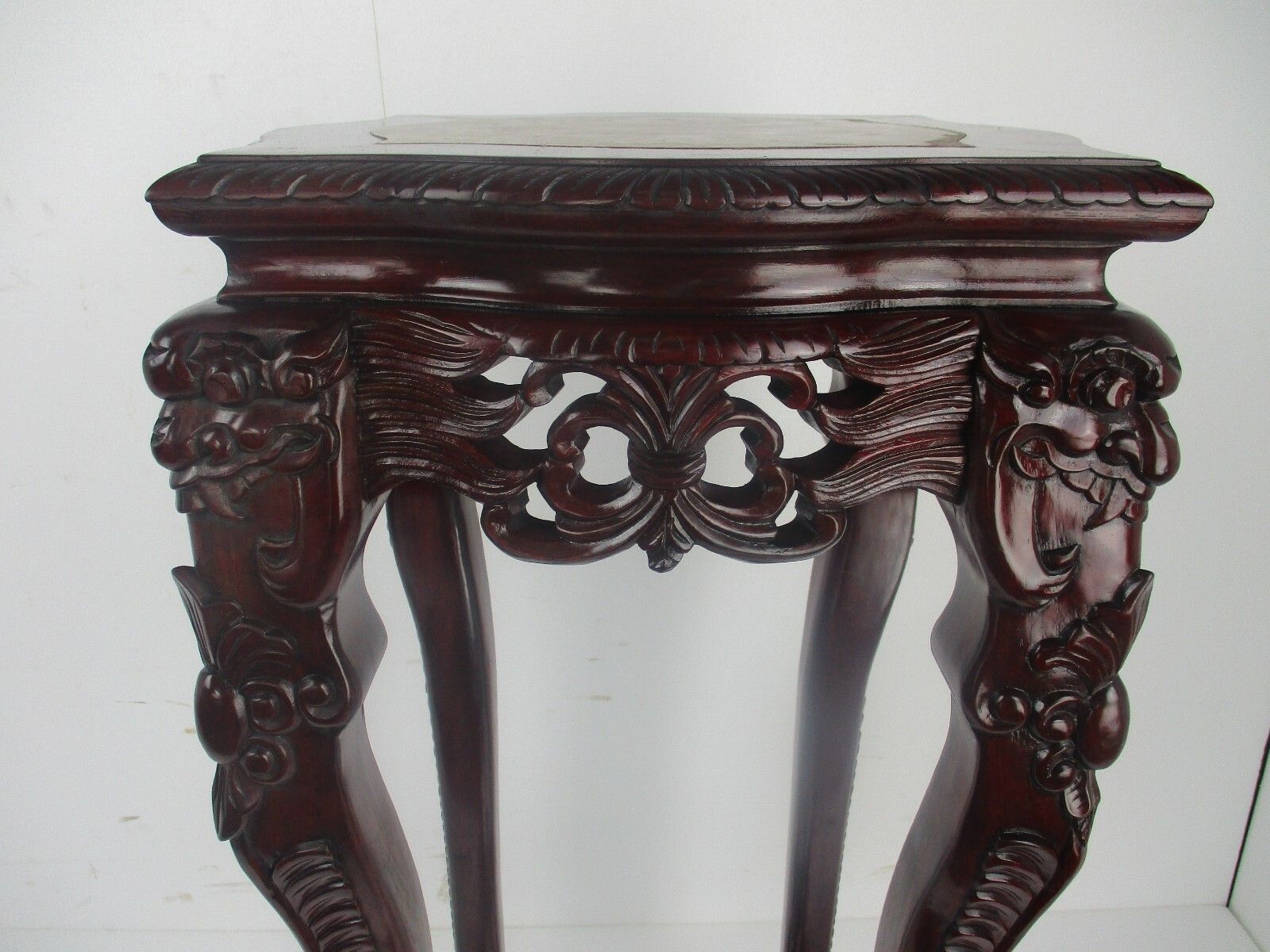 Hand Carved  Rosewood  Chinese Marble Top Hall Console Table Pedestal  Dragons photo furniture