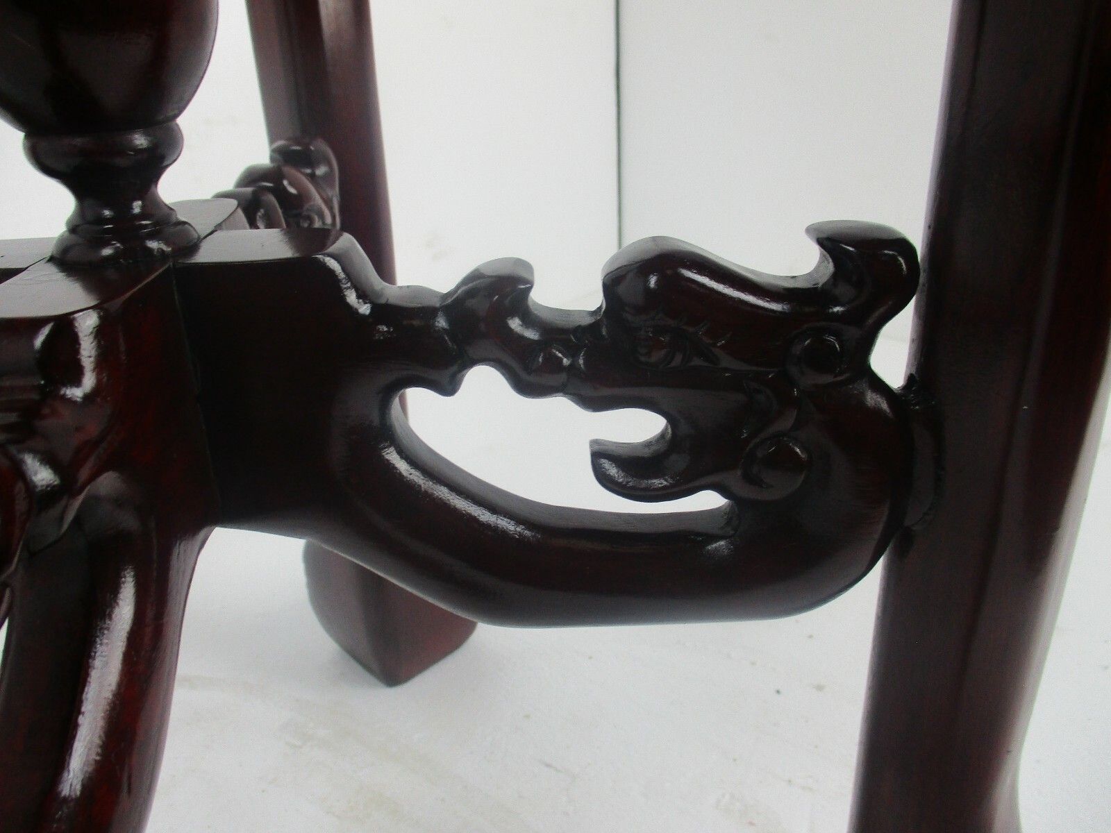 Hand Carved  Rosewood  Chinese Marble Top Hall Console Table Pedestal  Dragons photo 1113.0