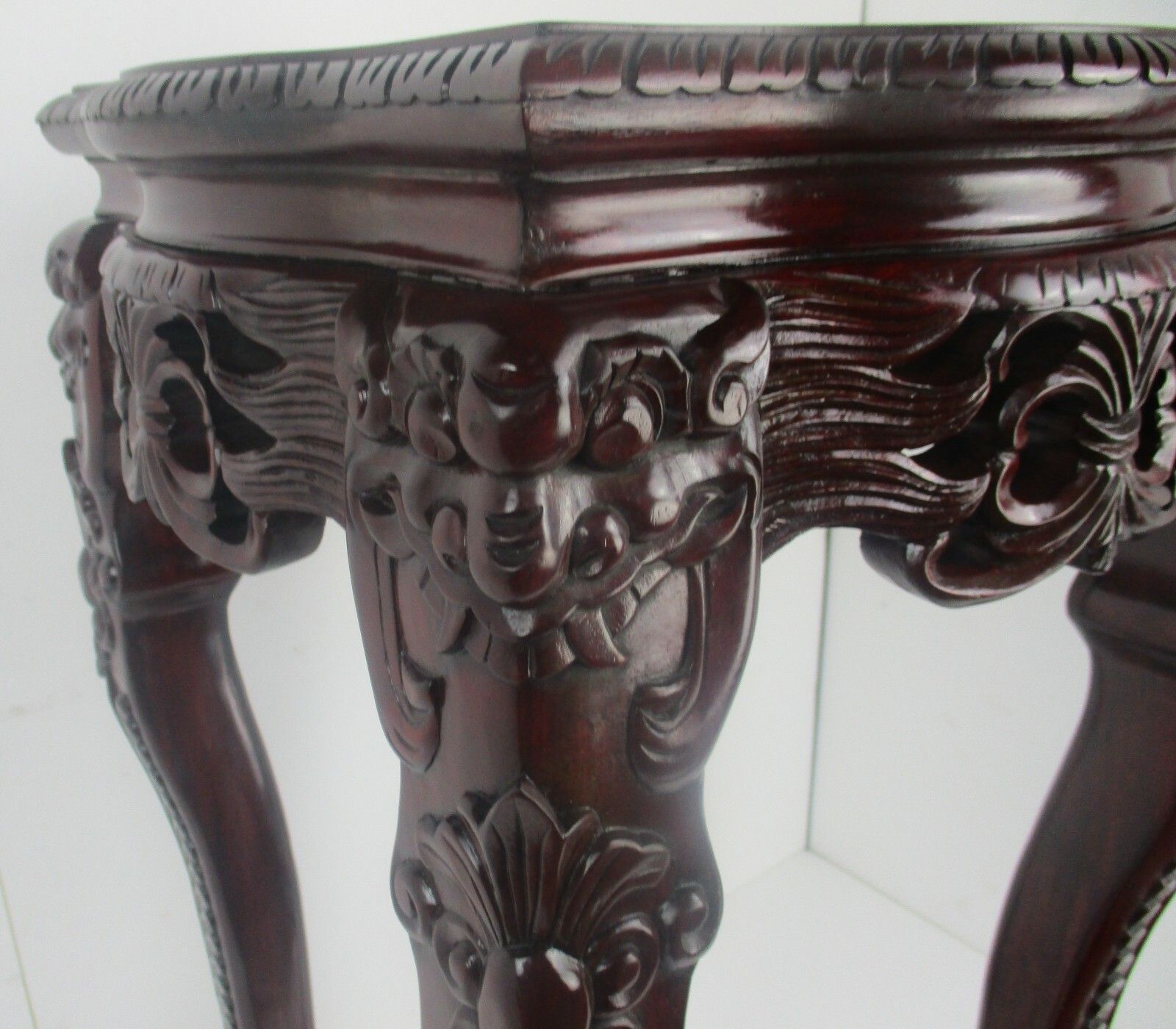 Hand Carved  Rosewood  Chinese Marble Top Hall Console Table Pedestal  Dragons photo buy