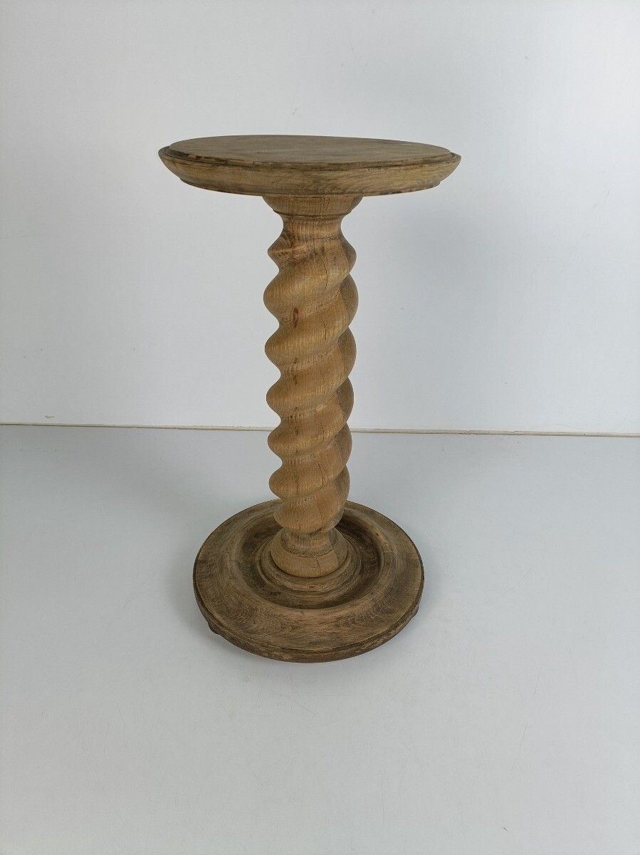 Vintage Plant Stand Barley Twist Pedestal Sand Blasted Side Table Bonsai Stand F photo furniture