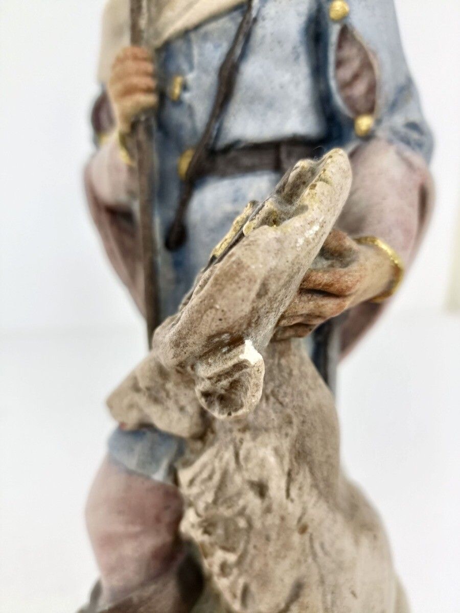 Statue Figurine Saint Hubertus Hubert Stag Htf Collector Vintage Stoneware Sig photo buy