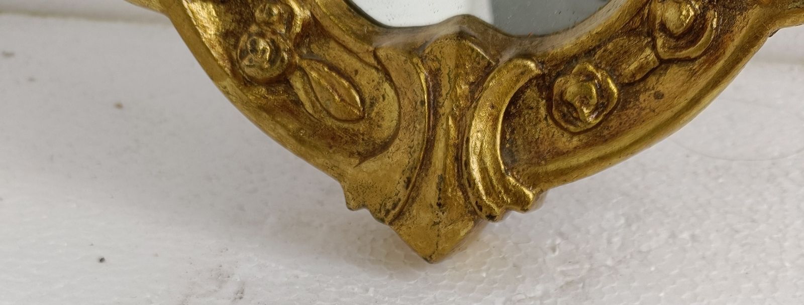 Ornate Wall Mounted Console Mirror Hollywood Regency Gold Gilded Rococo French R photo vintage