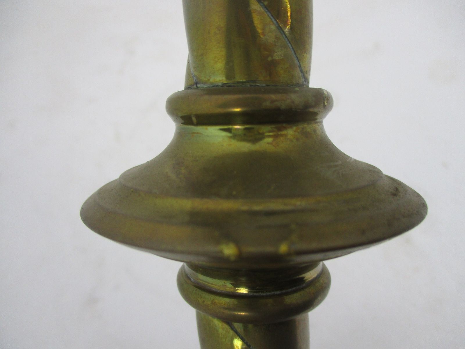 Antique Candle Holder Candle Stick Church  Chapel Altar Monastery Brass Twisted photo vinterior